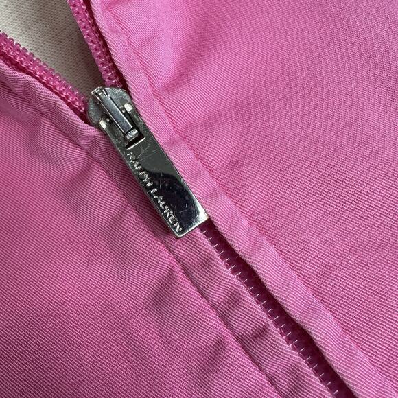 Vintage Ralph Lauren Sport Harrington Jacket Women Medium Pink Zip-Up Twill Pony - Picture 6 of 12